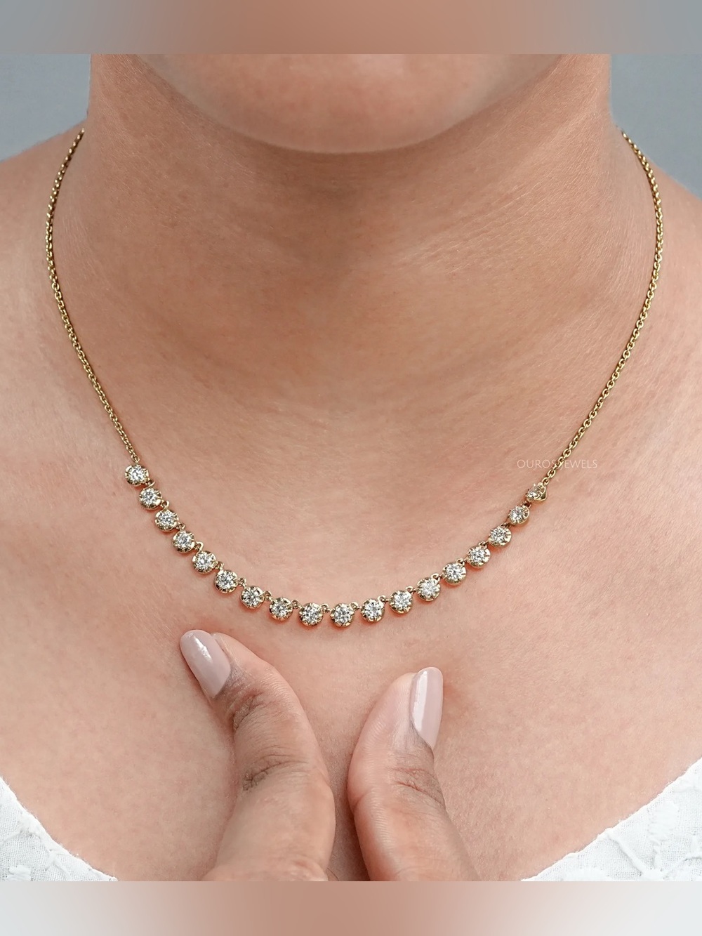 Old European Round Lab Grown Diamond Necklace